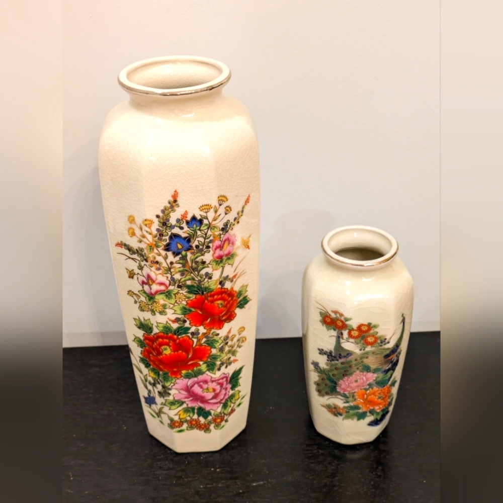 Vintage Japanese Porcelain Traditional Decor Classic 11" & Vintage Chinese 6"
